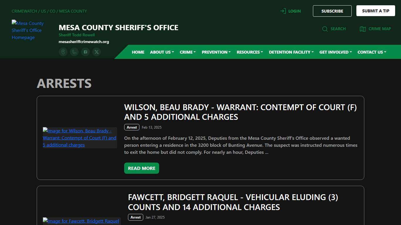 Mesa County Sheriff's Office Arrests | CRIMEWATCH